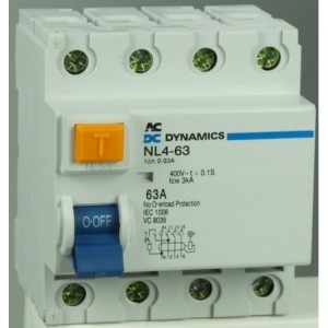 25A 30mA 4P DIN RCD NO OVERLOAD