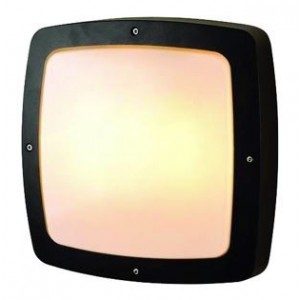Aluminium Bulkhead Rounded Square Plain 2x60W E27 (2 Pack)