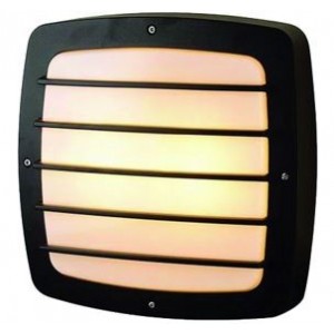 Aluminium Bulkhead - Rounded Square with Horizontal Lines (2x60W- E27)