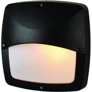 2x 60W Aluminium Rounded Square Bulkhead E27