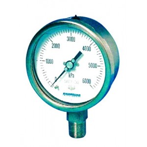 100mm Diameter Brass Bottom Connection 1/2 NPT 2500kPa Class 1.6%