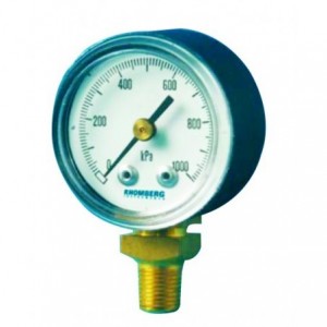 54mm Brass Bottom Connection Pressure Gauge 1/4 BSP 1000KPA Class 1.6%