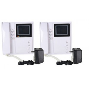 Black and White Video Door Phone with 2 Monitors and 2 Button Camera