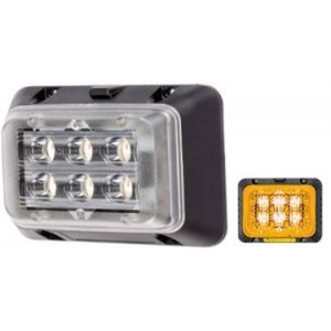 12-24VDC 18W Amber LED Strobe Light (3W x 6) IP67