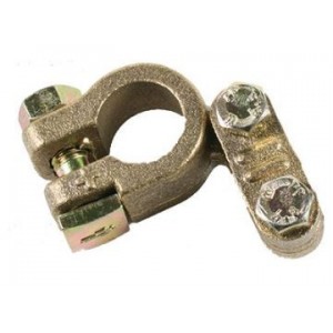 Heavy Duty Brass Battery Terminals - Positive and Negative Pair