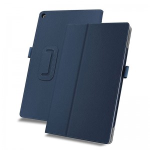 Kindle Fire 7 2019/2017 Foldable Leather Case Cover - Navy Blue