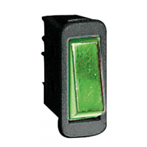 Green Rocker Switch 16A SPST with 230V Lamp