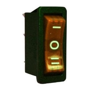 Orange SPDT Rocker Switch 230V