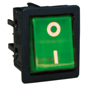 Green DPST Rocker Switch Without Lamp