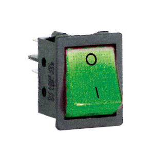 Rocker Switch Dpst Green 230V Lamp