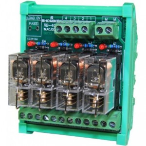 4-WAY 1C/O 24VDC 10A Relay Board Closed Base