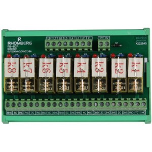 8-Way 1C/O 24VDC 10A Relay Board Closed Base