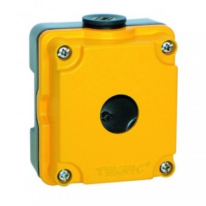 1x22mm Hole Aluminium Box Yellow/Black IP65