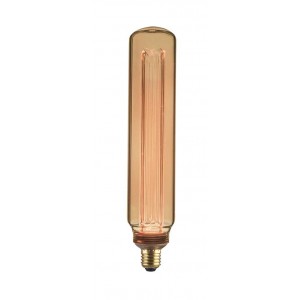 T60 Glass LED Filament Effect Lamp E27 1800K Amber 230VAC 4W