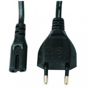 White 2.5A Cable with 2-Pin Euro Plug (1.5 Metre)