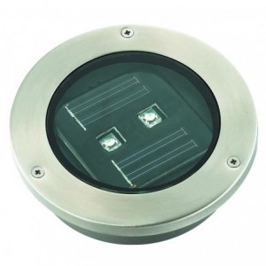 LED Stainless Steel Tile Solar Light 120x120x75mm with 2x LED