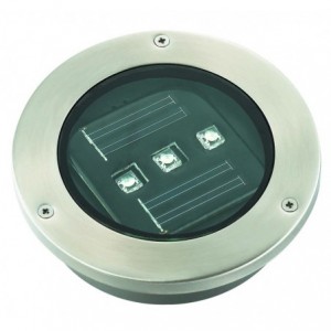 LED Stainless Steel Tile Solar Light 120x120x75mm with 3 LEDs