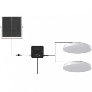 Solar 2X6W LED Ceiling Light Kit With Battery And PV Panel