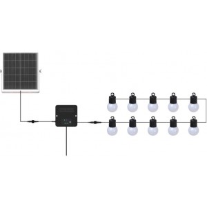 Solar 3W LED String Light Kit with Battery and PV Panel
