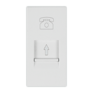 WHITE RJ12 CONNECTION SOCKET 1M (22.5x45mm)