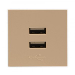 USB CHARGING SOCKET 2M CHAMPAGNE (45x45mm) 5V- 4.2A ORION