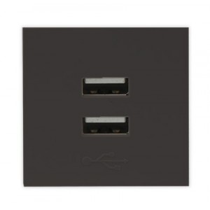 Orion USB Charging Socket 2M Slate 5V 4.2A (45x45mm)