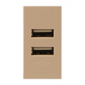 USB CHARGING SOCKET 1M CHAMPAGNE (22.5x45mm) 5V- 2.1A ORION