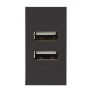 USB CHARGING SOCKET 1M SLATE (22.5x45mm) 5V- 2.1A ORION