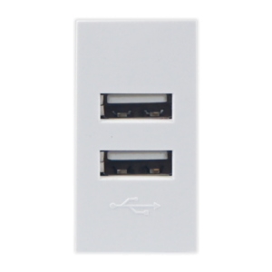 Orion USB Charging Socket 1M White 5V 2.1A (22.5x45mm)
