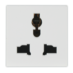 WHITE MULTI STANDARD 3 PIN SOCKET 2M (45x45mm)