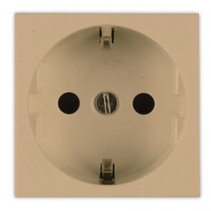 Champagne Euro 2 Pin 16A Socket 2M (45x45mm)
