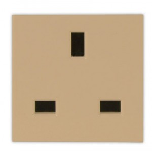 CHAMPAGNE BRITISH 3 PIN SOCKET 2M (45x45mm)