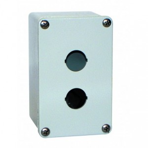 2x22mm Hole Aluminium Box Grey IP65
