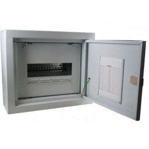 White Steel DB 16-Way Surface Mount with Door for 13mm MCBs