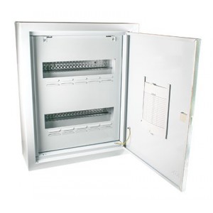 White Steel DB 44-Way (2x22) Surface Distribution Board with Door for 13mm MCBs