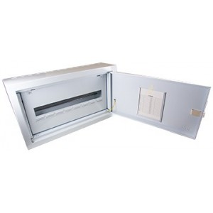 White Steel DIN DB Surface 23-Way with Door