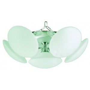 6x E14 Chrome Base Light Fitting with White Shade