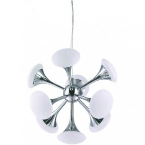 9x40W G9 Chrome and Glass Pendant Light Fitting