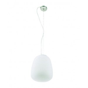 E27 Chrome Base Light Fitting with White Shade - 33cm