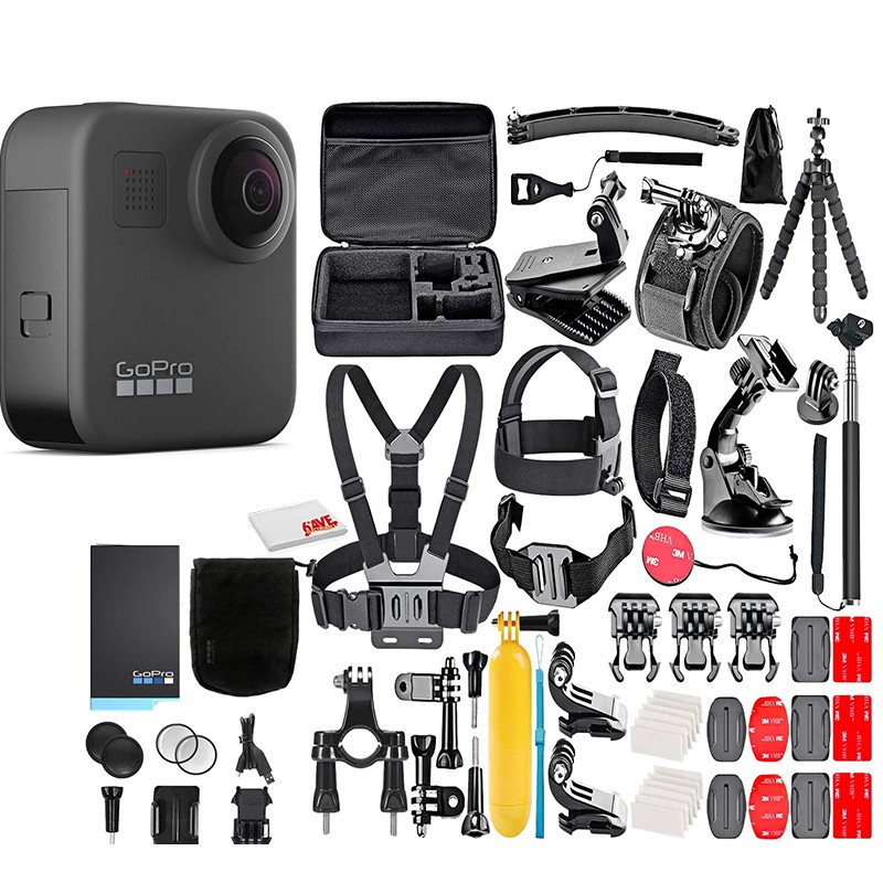 GoPro Max 360 Action Camera with 50 Piece Accessory Kit - GeeWiz