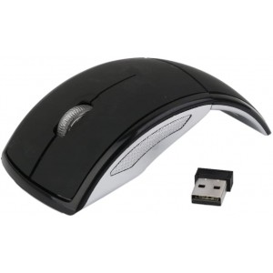Wireless USB Foldable Optical Mouse 2.4GHz - Black/Silver
