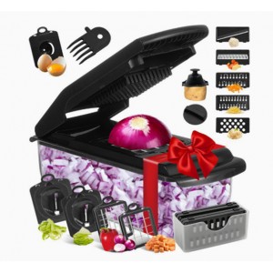 Vegetable Chopper Mandoline Slicer- Cheese Grater- Dicer with Container