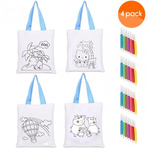 Kids Colouring Bag with a Set of Colouring Pencils - 4 Pack