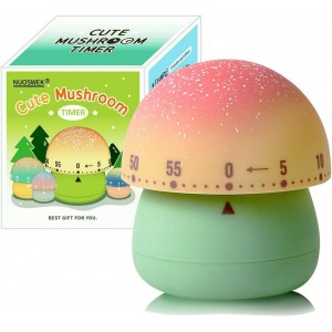 Mechanical Mushroom Kitchen Timer | 60 Min Wind-Up Countdown