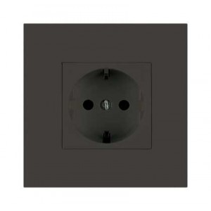 16A Schuko Socket Outlet 3x3 Slate Orion Pre-Assembled