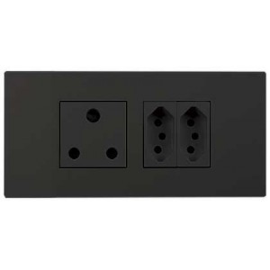 1X 16A Socket 2X N-TYPE Sa 16A 3X6 Black Orion PRE-ASS.
