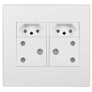 4X4 White Orion Pre 2X SA 16A and 2X N-Type 16A Socket Outlet