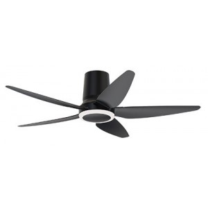 56-Inch 5-Blade Ceiling Fan in Black with Remote Control and LED CCT