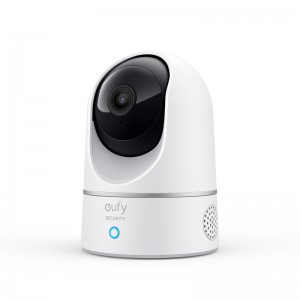 Eufy Indoor Security Cam 2k Pan and Tilt IP Camera with Motion Tracking and Voice Assistant Compatibility