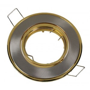 Satin Nickel/Gold 82mm Adjustable Downlighter MR16